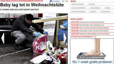 Babylijkje gedumpt in kledingcontainer