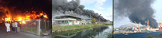 Op 23 januari 2007 breekt voor de derde keer brand uit in de Curacao Free Zone. Tot aan 20 februari volgen er nog twee. Foto Amigoe.