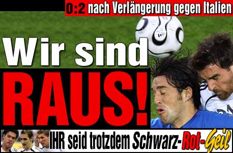 Duitsland in halve finale uitgeschakeld door Italie